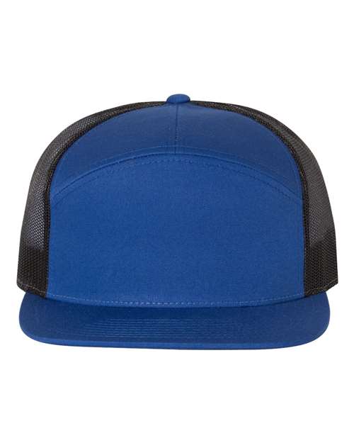 Seven-Panel Trucker Cap - Royal/ Black Front