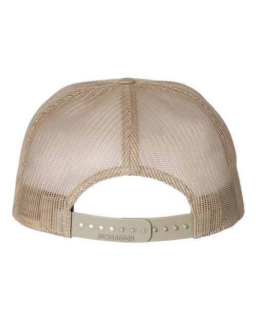 Seven-Panel Trucker Cap - Brown/ Khaki Back