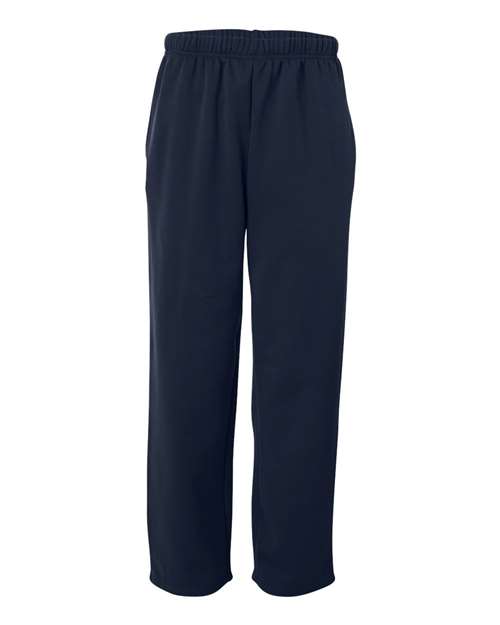 Unisex Performance Fleece Open-Bottom Sweatpants - Navy Front
