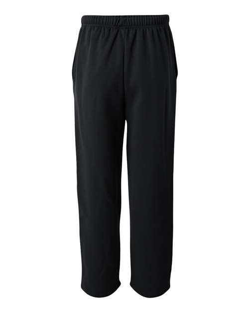 Unisex Performance Fleece Open-Bottom Sweatpants - Black Back