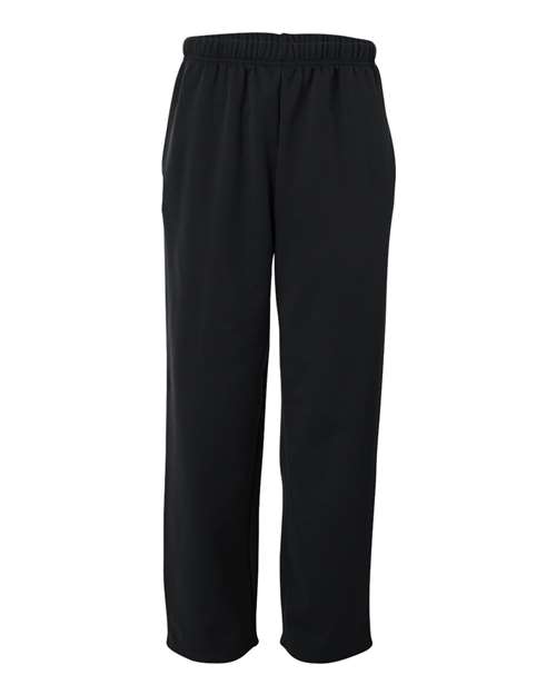 Unisex Performance Fleece Open-Bottom Sweatpants - Black Front