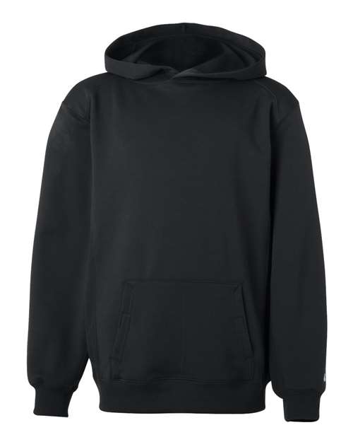 Youth Performance Fleece Hooded Sweatshirt - Black Front