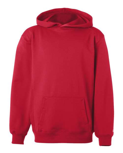 Youth Performance Fleece Hooded Sweatshirt - Red Front