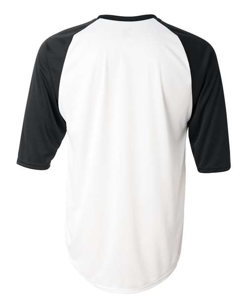 Men's B-Core Three-Quarter Sleeve Baseball T-Shirt - White/ Black Back