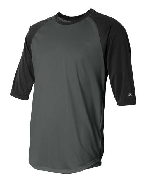 Badger Men's B-Core Three-Quarter Sleeve Baseball T-Shirt - Side