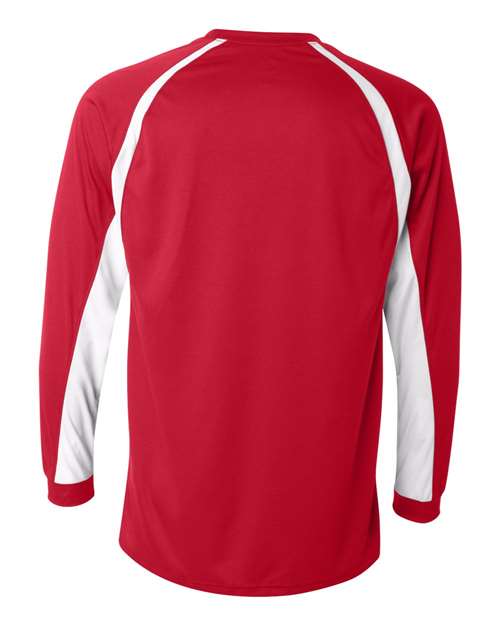 Men's B-Core Hook Long Sleeve T-Shirt - Red/ White Back