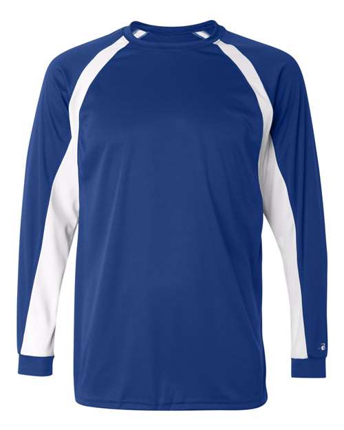 Men's B-Core Hook Long Sleeve T-Shirt - Royal/ White Front