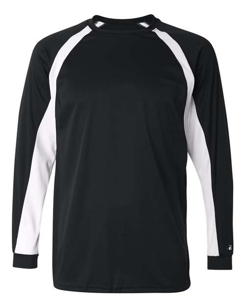 Men's B-Core Hook Long Sleeve T-Shirt - Black/ White Front