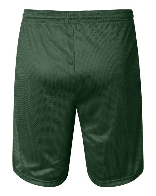 Unisex 9" Mesh Shorts with Pockets - Athletic Dark Green Back
