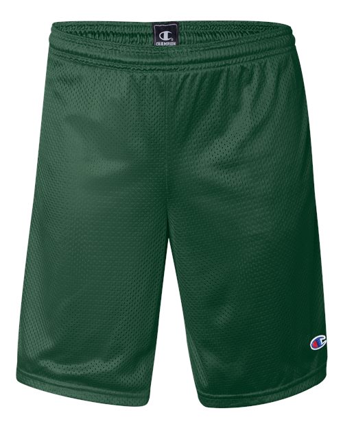 Unisex 9" Mesh Shorts with Pockets - Athletic Dark Green Front