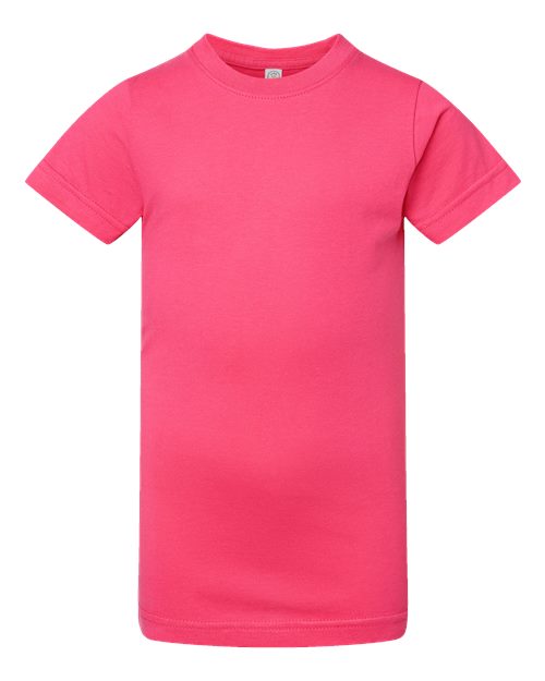 Girls' Fine Jersey Tee - Hot Pink Front