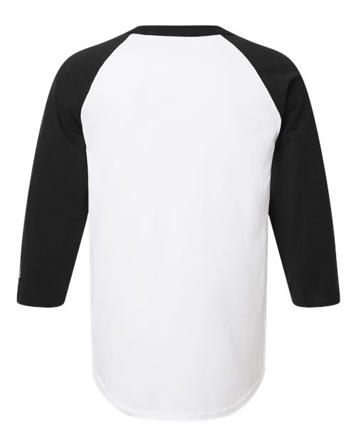 Unisex Raglan Sleeve Baseball T-Shirt - White/ Black Back
