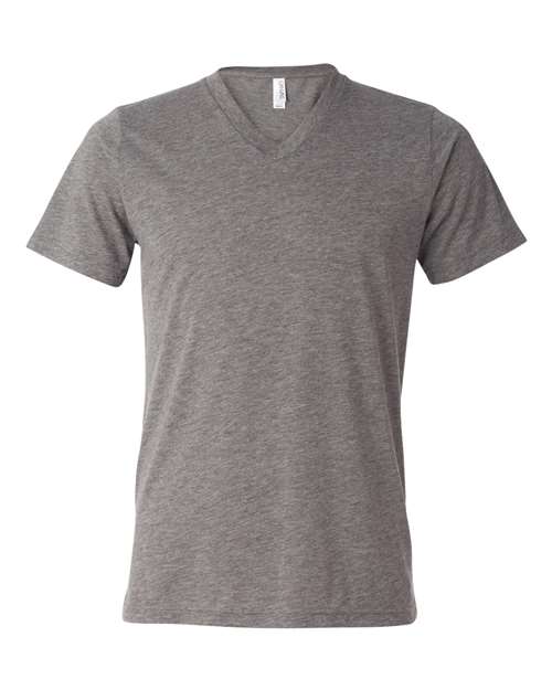 Unisex Triblend V-Neck Tee - Grey Triblend Front