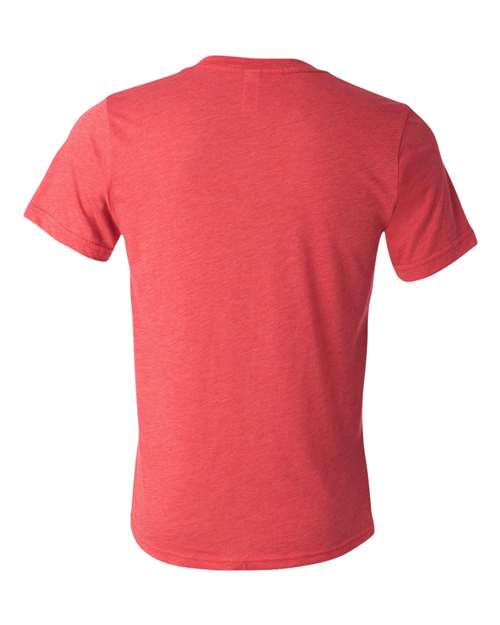 Unisex Triblend V-Neck Tee - Red Triblend Back