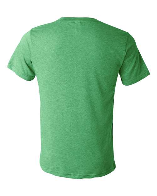 Unisex Triblend V-Neck Tee - Green Triblend Back