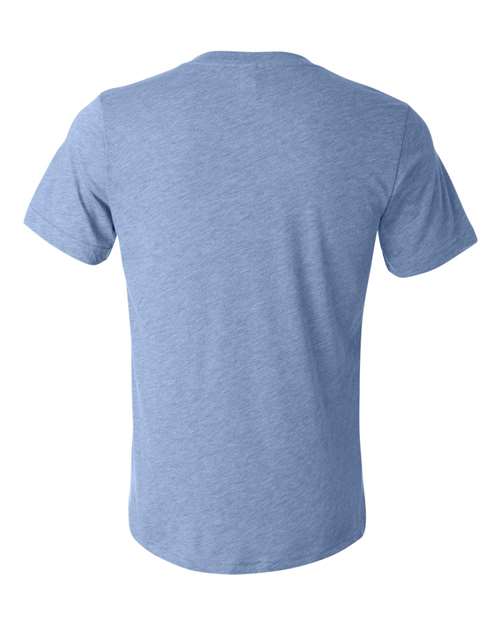 Unisex Triblend V-Neck Tee - Blue Triblend Back