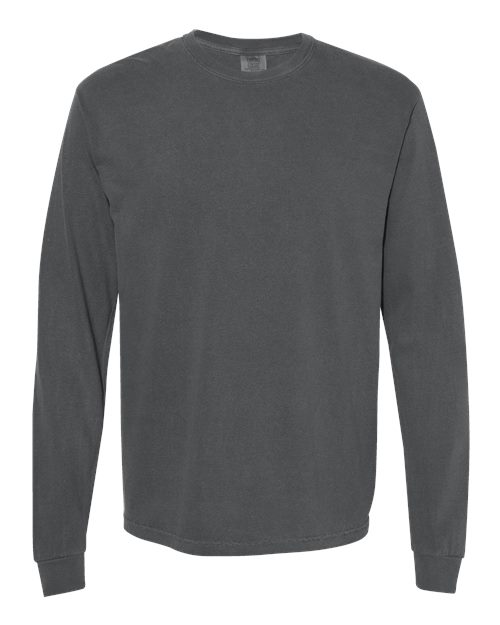 Comfort Colors Unisex Garment-Dyed Heavyweight Long Sleeve T-Shirt - Pepper Front