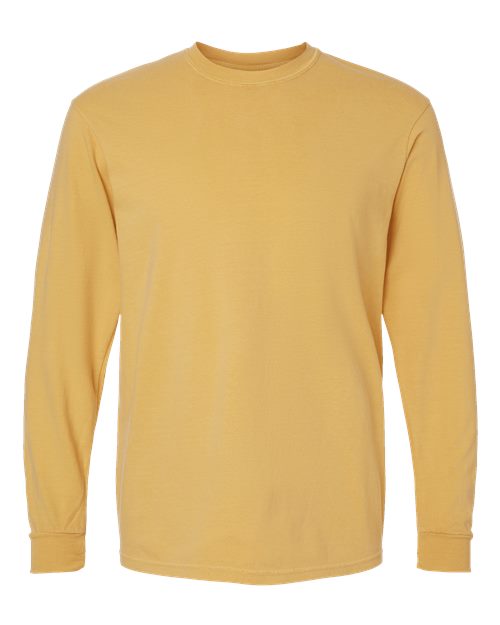 Comfort Colors Unisex Garment-Dyed Heavyweight Long Sleeve T-Shirt - Mustard Front