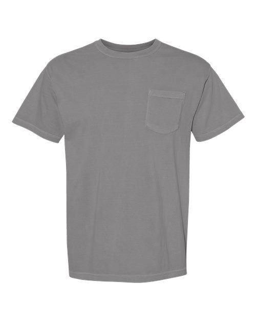 Unisex Garment-Dyed Heavyweight Pocket T-Shirt - Grey Front