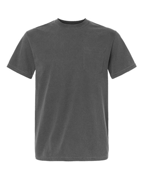 Unisex Garment-Dyed Heavyweight Pocket T-Shirt - Pepper Front