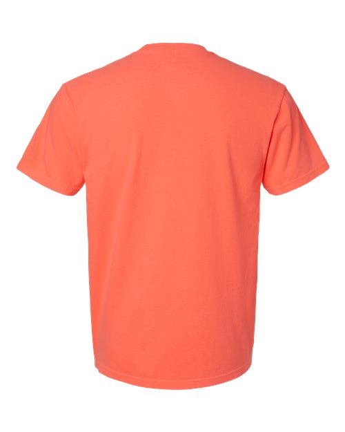 Unisex Garment-Dyed Heavyweight T-Shirt - Neon Red Orange Back