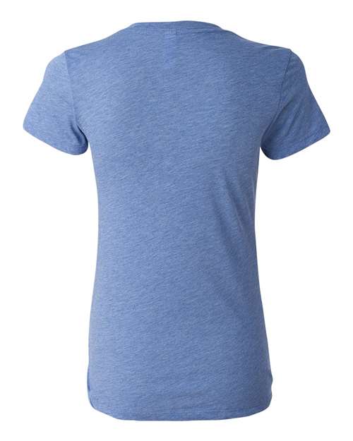 Women’s Triblend Deep V-Neck Tee - Blue Triblend Back