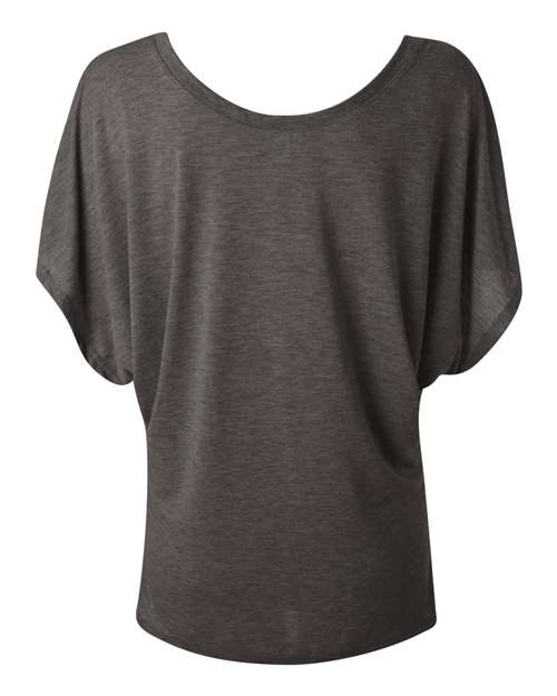 Women’s Flowy Draped Dolman Tee - Dark Grey Heather Back