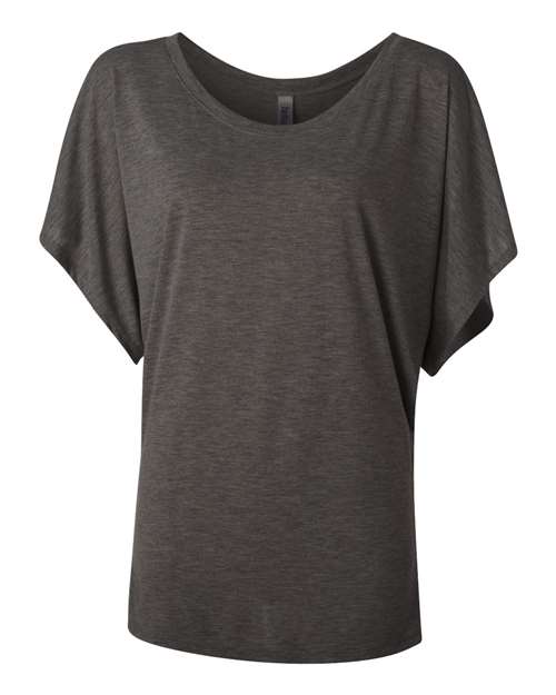 Women’s Flowy Draped Dolman Tee - Dark Grey Heather Front
