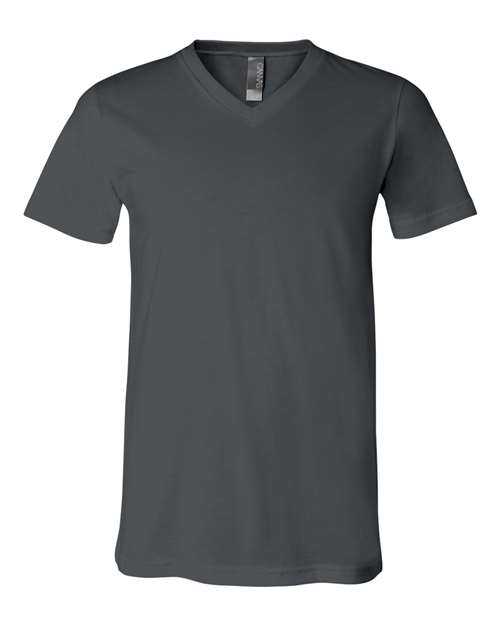 Unisex Jersey V-Neck Tee - Asphalt Front