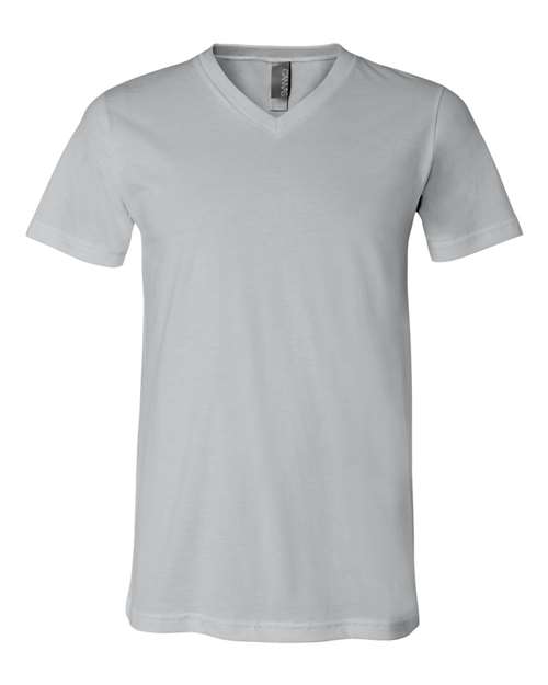 Unisex Jersey V-Neck Tee - Silver Front