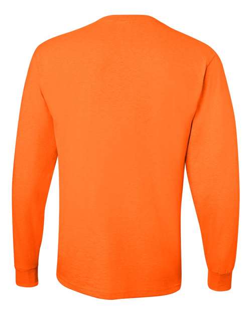 Unisex Dri-Power® Long Sleeve 50/50 T-Shirt - Safety Orange Back