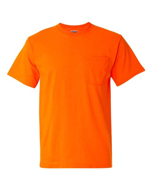 Unisex Dri-Power® 50/50 Pocket T-Shirt - Safety Orange Front