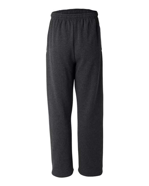 Unisex NuBlend® Open-Bottom Sweatpants with Pockets - Black Heather Back