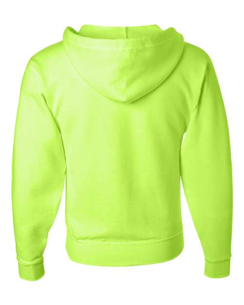 Unisex NuBlend® Full-Zip Hooded Sweatshirt - Safety Green Back
