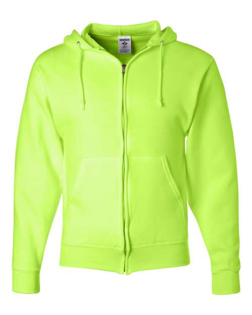 Unisex NuBlend® Full-Zip Hooded Sweatshirt - Safety Green Front