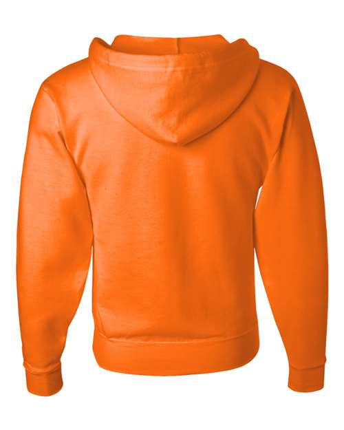 Unisex NuBlend® Full-Zip Hooded Sweatshirt - Safety Orange Back