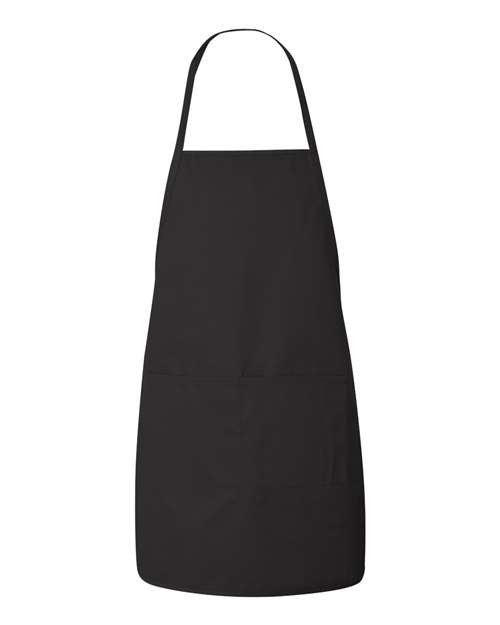 Long Butcher Block Apron - Black Front
