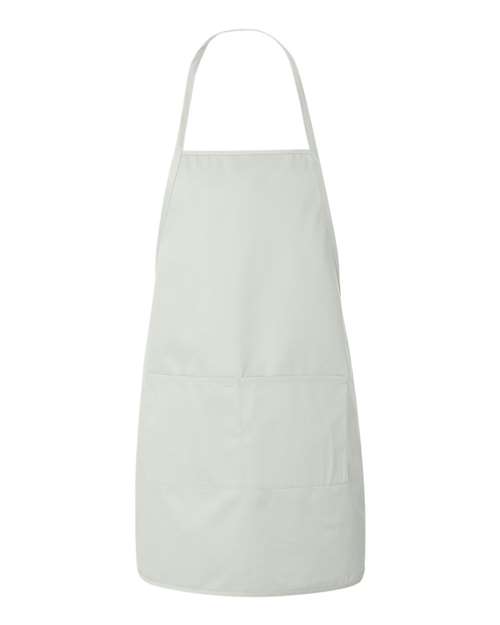 Long Butcher Block Apron - White Front