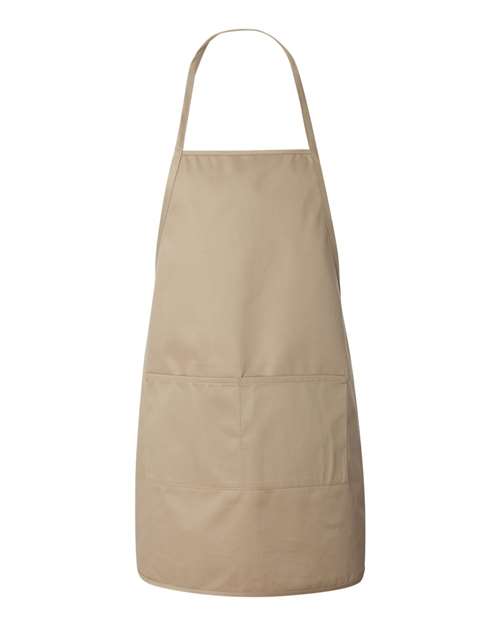 Long Butcher Block Apron - Tan Front