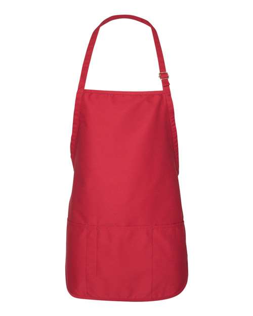 Adjustable Neck Strap Apron - Red Front