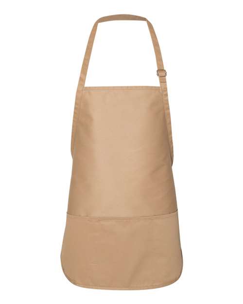 Adjustable Neck Strap Apron - Tan Front