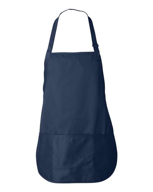 Adjustable Neck Strap Apron - Navy Front