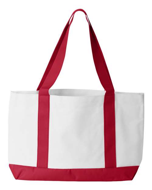 P&O Cruiser Tote - White/ Red Back