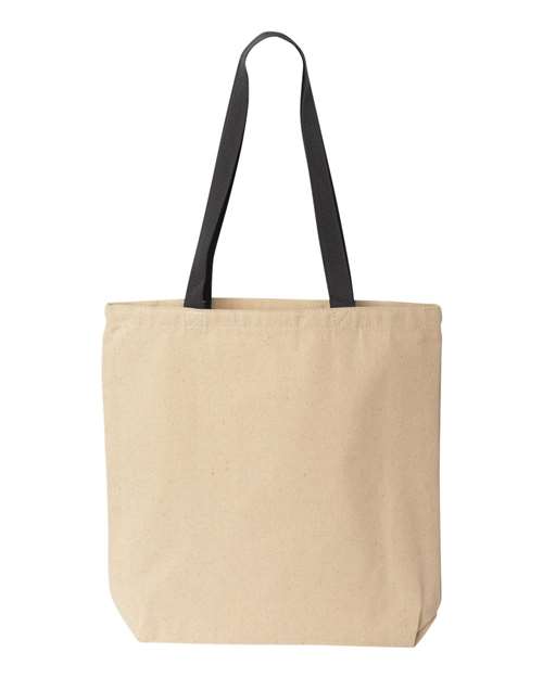 Natural Tote with Contrast-Color Handles - Natural/ Black Front