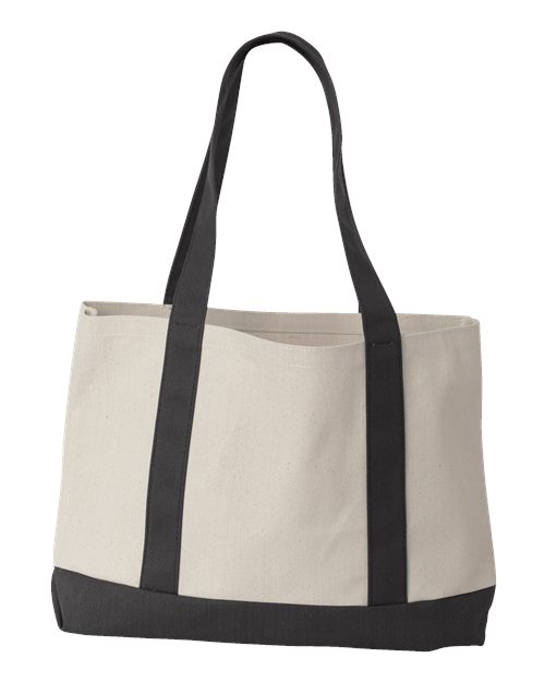 Leeward Boater Tote - Natural/ Black Back