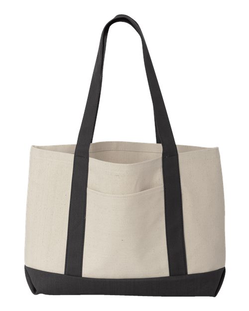 Leeward Boater Tote - Natural/ Black Front