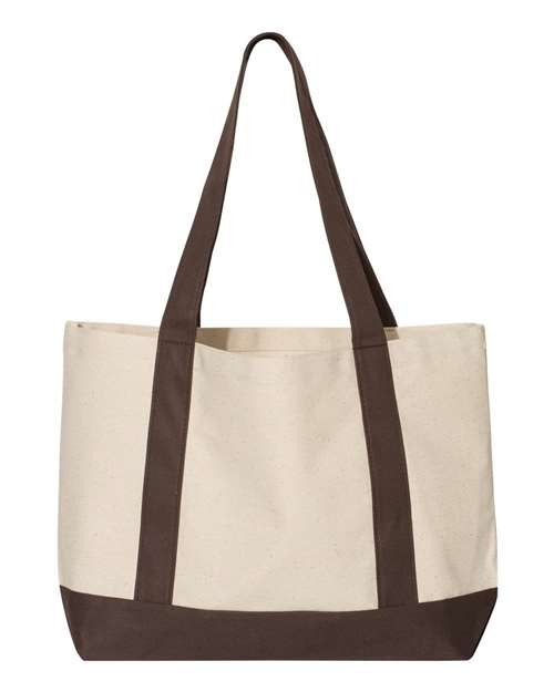 Leeward Boater Tote - Natural/ Brown Back