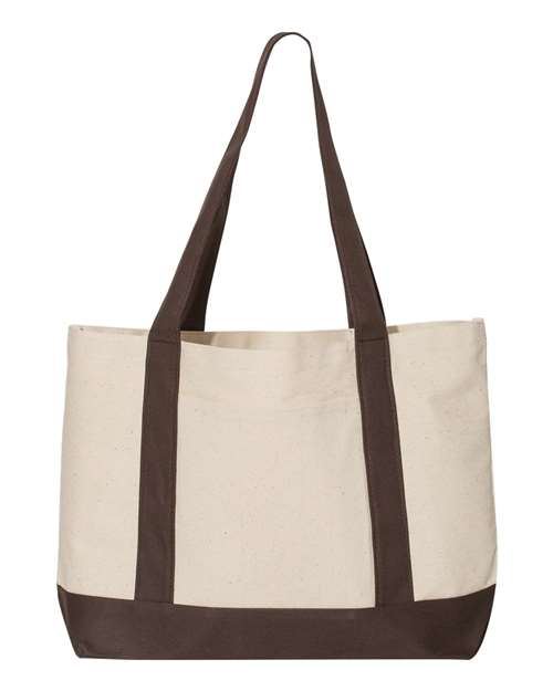 Leeward Boater Tote - Natural/ Brown Front