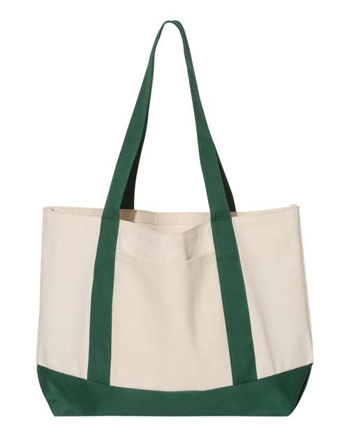 Leeward Boater Tote - Natural/ Forest Front