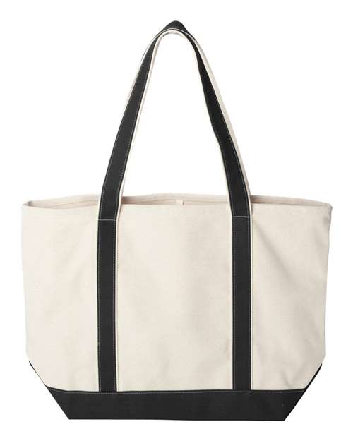 Carmel Classic XL Cotton Canvas Resort Tote - Natural/ Black Back